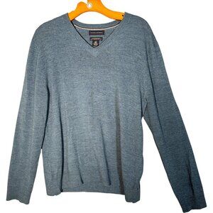 Banana Republic Men's 100% Extrafine Merino Wool V Neck Sweater Classic Preppy L